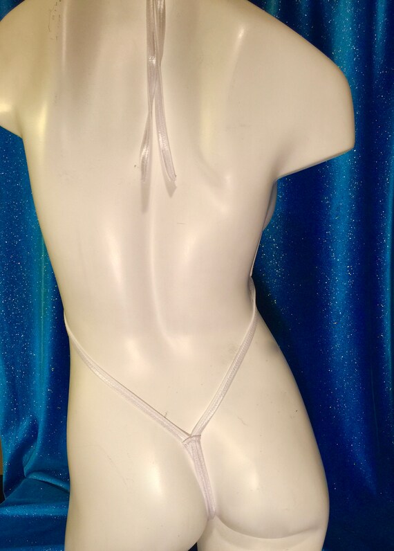 Custom Made Micro Sling shot style Thong Monokini wear it 2 ways royal blue stardust metallic stageexotic dancerbikini contestmodeling