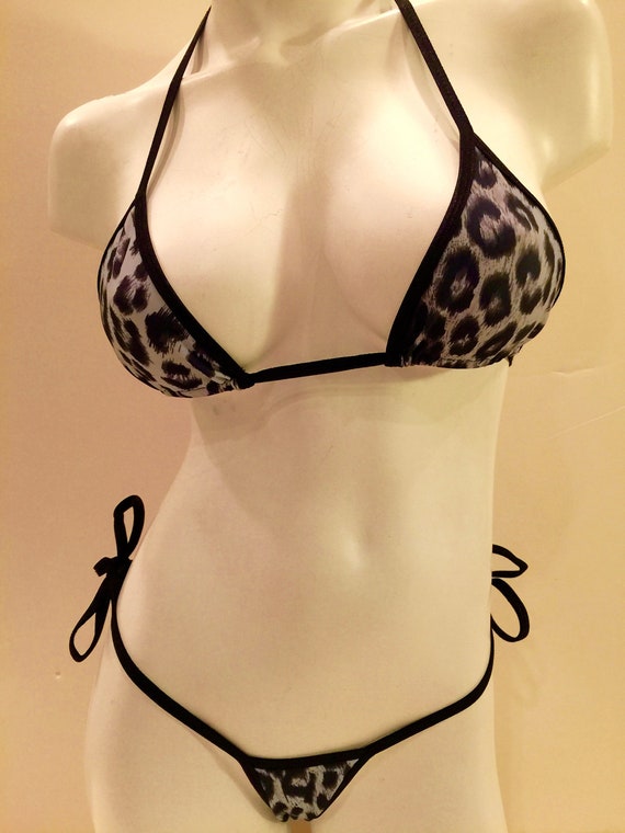 leopard print tie side bikini