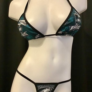 Philadelphia Eagles bikini thong set custom made to order influencer model  exotic dancer photo shoot pool party