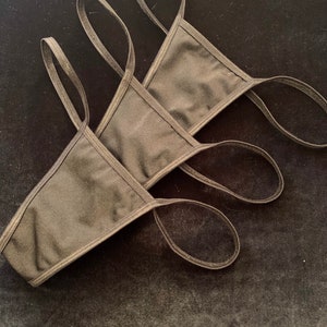 Custom made exotic dancer thong lot of 3 black panty  all sizes made to order