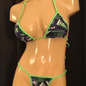 Seahawks Bikini Set  model photo shoot bikini contest pool party Las Vegas