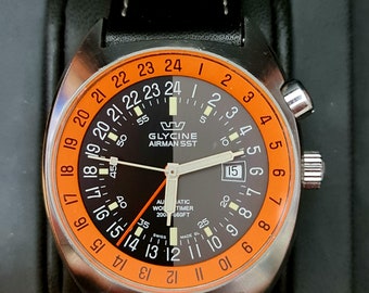 Glycine airman sst 06 pumpkin watch
