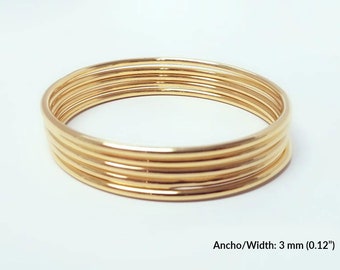 Bangles For Ochun in Stainless Steel with Real 14 K Gold plating