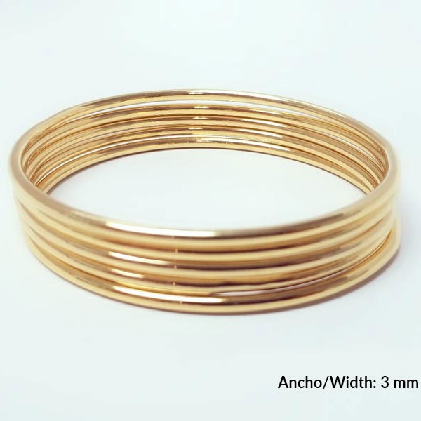 Bangles For Ochun in Stainless Steel with Real 14 K Gold plating