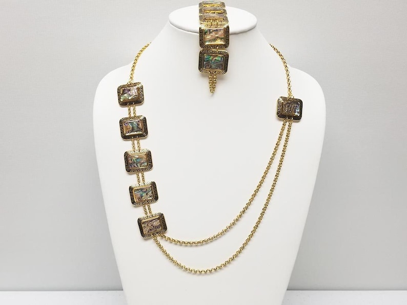 Exclusive Handcrafted Stainless Steel and Natural Stone Set for Women 195ARMEM