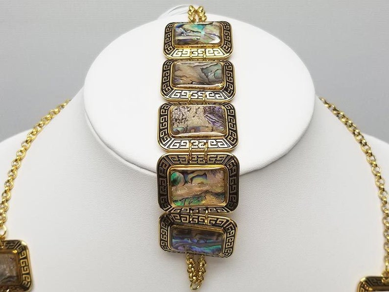 Exclusive Handcrafted Stainless Steel and Natural Stone Set for Women 195ARMEM
