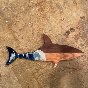 Shark charcuterie board and wall art
