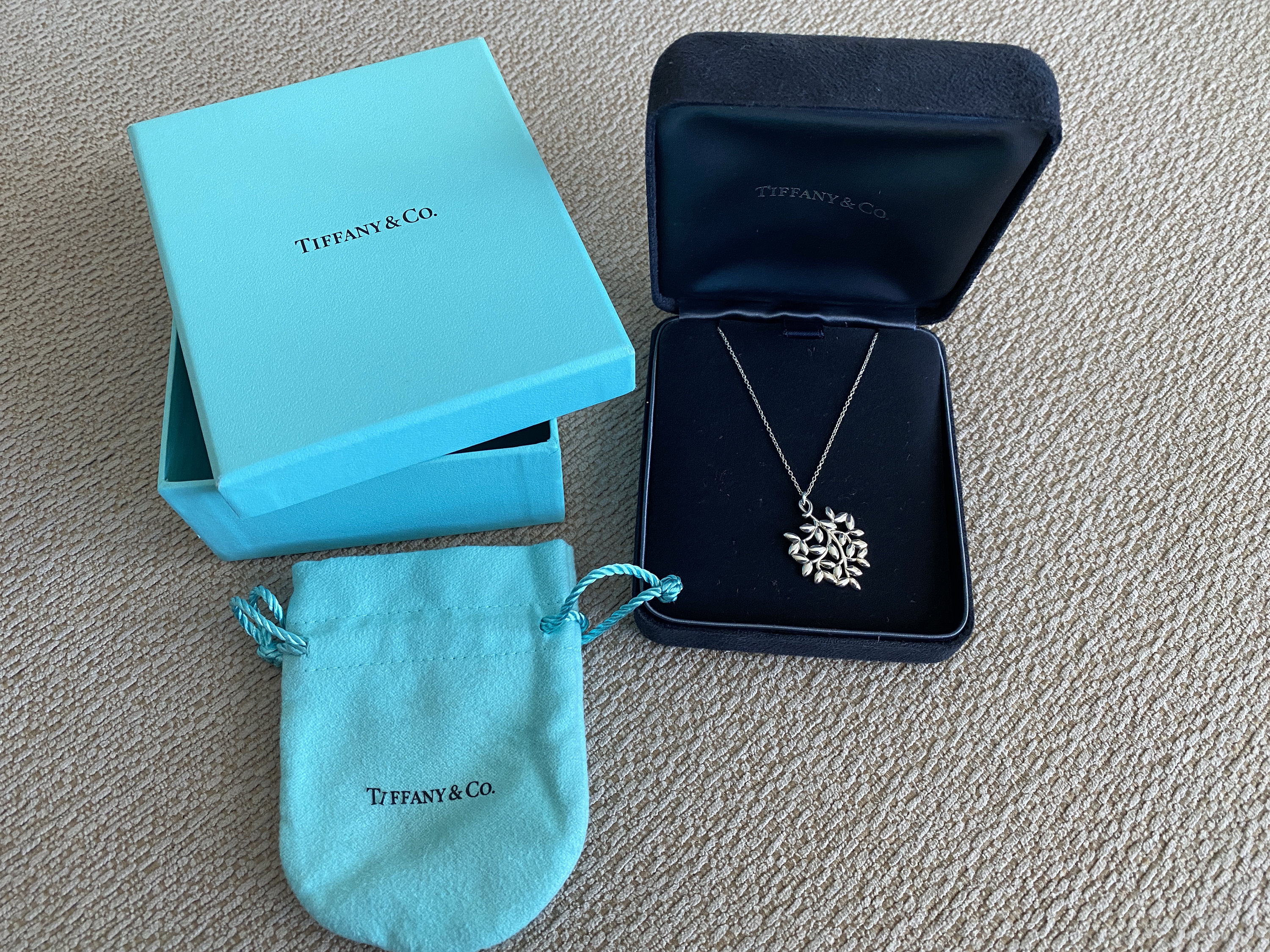 Tiffany & co. Small Silver Paloma Picasso Olive Leaf Pendant Necklace 16” |  eBay