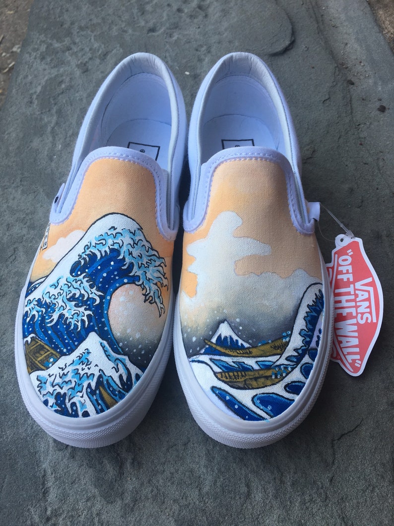 Vans Custom Shoe Design The Great Wave | Etsy