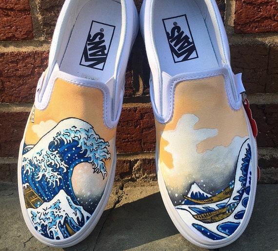 Vans Custom Shoe Design The Great Wave | Sharpie schuhe Vans Custom Shoe Design The Great Wave | Sharpie schuhe