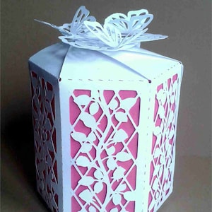 Boîte de 11 pièces hexagonales avec couleur intérieure, fichiers SVG pour Silhouette Cameo et Cricut.