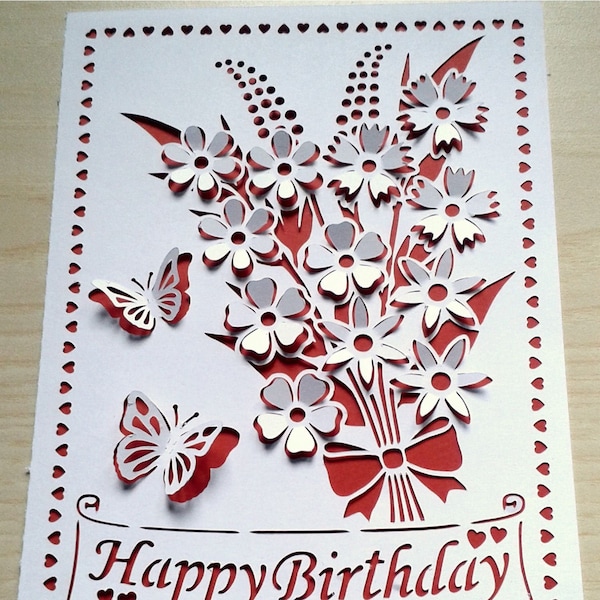 Pop Up Happy Birthday, Happy Anniversary, Happy Mother's Day, Greeting Card SVG files for Silhouette and Cricut.