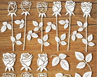 Flowers, Roses, Rosebuds SVG files for Silhouette Cameo and Cricut.