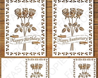 Happy Birthday, Happy Anniversary, Thank You, Greeting Card SVG files for Silhouette Cameo and Cricut.
