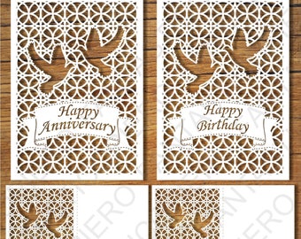 Greeting Cards, Happy Birthday, Happy Anniversary, Wedding Anniversary SVG files for Silhouette and Cricut. Clipart PNG transparent.