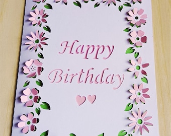 Pop Up two layers Happy Birthday, Happy Anniversary, Happy Mother Day, Thank You, Greeting Card SVG files for Silhouette and Cricut.