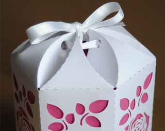 Box 9  Hexagonal  single piece with interior color,  SVG files for Silhouette Cameo and Cricut.