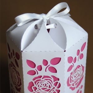Boîte de 9 pièces hexagonales avec couleur intérieure, fichiers SVG pour Silhouette Cameo et Cricut.