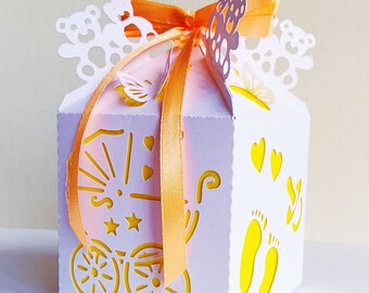 Baby Shower Box with Teddy Bears and Classic, plus interior color. SVG and PNG files, 2.75 inches. Proportionally resizable.