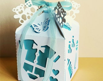 Baby Shower Box for Boys with Teddy Bears and Classic, plus interior color. SVG and PNG files, 2.75 inches. Proportionally resizable.