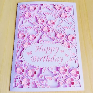 Pop Up due livelli Buon compleanno, Buon anniversario, Buona festa della mamma, Grazie, Biglietti di auguri file SVG per Silhouette e Cricut.