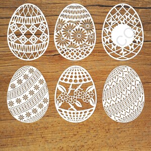 Easter Eggs SVG files for Silhouette Cameo and Cricut. Easter Eggs clipart PNG transparent included. Spring cutting files. Decorative Eggs.