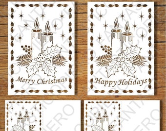 Merry Christmas, Greeting Card SVG files for Silhouette Cameo and Cricut. Clipart PNG transparent included.