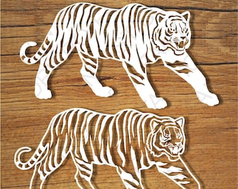 Tigers SVG files for Silhouette Cameo and Cricut. Tigers clipart PNG transparent included.