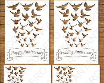 Anniversary Birthday Greeting Card SVG PNG Clipart (Digital Download)