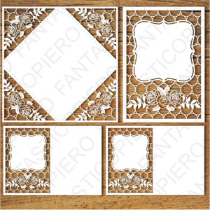 Wedding invitation (set4) SVG files for Silhouette Cameo and Cricut. Clipart PNG transparent included.