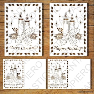 Merry Christmas, Greeting Card SVG files for Silhouette Cameo and Cricut. Clipart PNG transparent included.