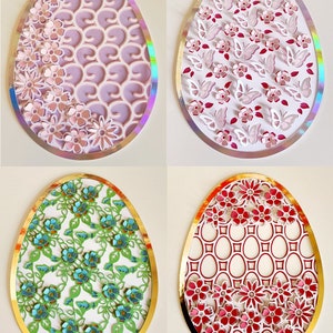 Huevos de Pascua, desplegables y multicapa. Archivos SVG para Silhouette Cameo y Cricut. Archivos PNG transparentes incluidos.