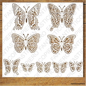 Mariposas emergentes para tus creaciones Archivos SVG para Silhouette y Cricut. Mariposas clipart PNG transparentes incluidas.