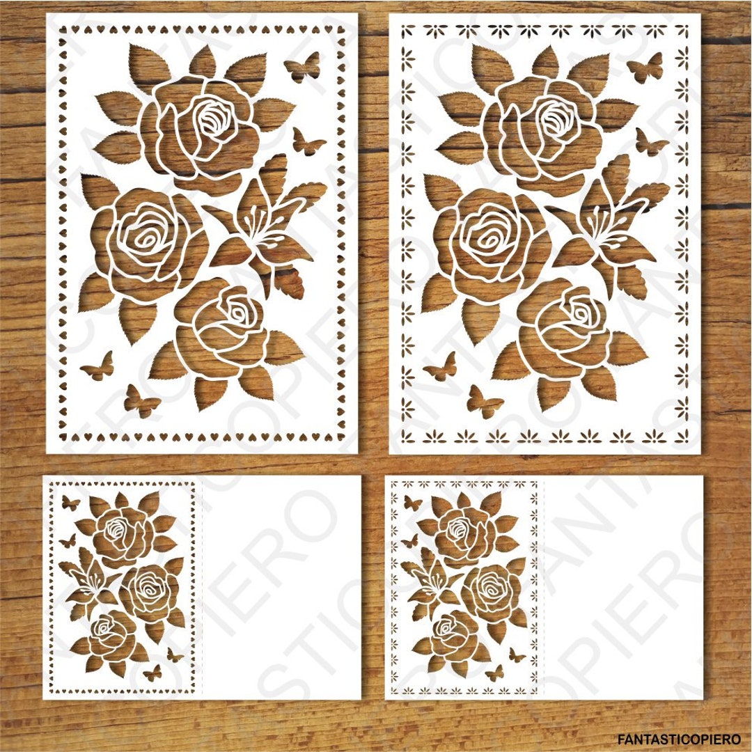 Floral Greeting Card 2 SVG Files for Silhouette Cameo and - Etsy