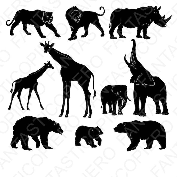 Download Wild Animals Svg Files For Silhouette Cameo And Cricut Wild Etsy