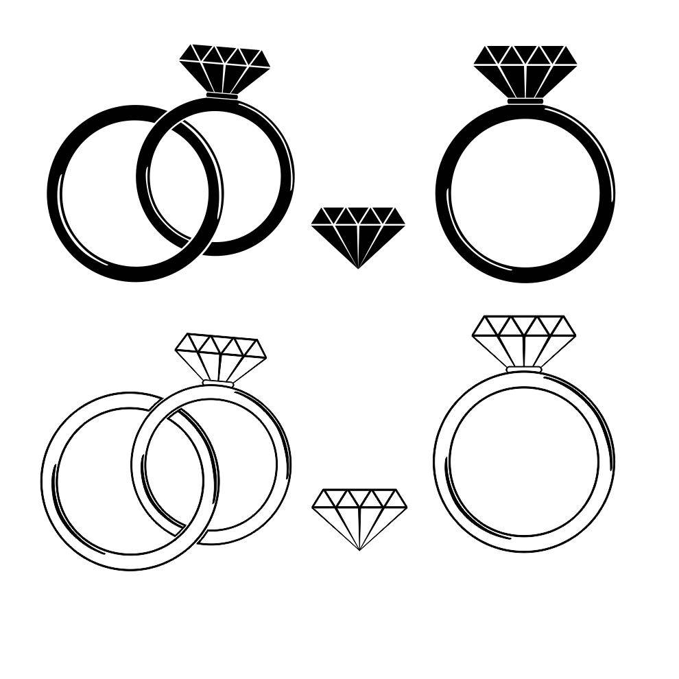 Download Diamond Ring SVG cutting files for Silhouette Cameo and | Etsy