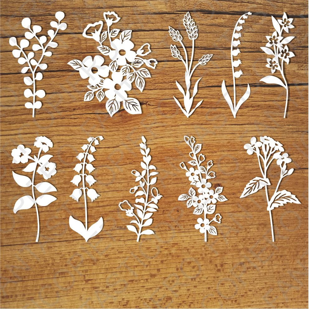 Wildflowers set 2 SVG Files for Silhouette Cameo and Cricut. - Etsy