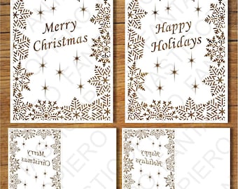 Merry Christmas, Greeting Card SVG files for Silhouette Cameo and Cricut.