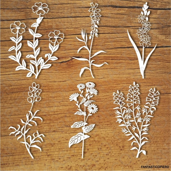Download Wildflowers Set 4 Svg Files For Silhouette Cameo And Cricut Etsy