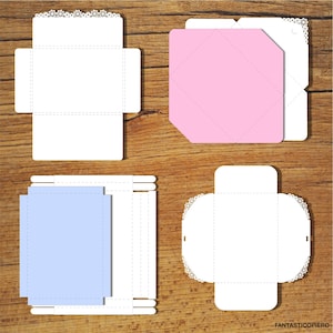Envelopes for greeting cards, Pop Up or NOT. Four types of envelopes.