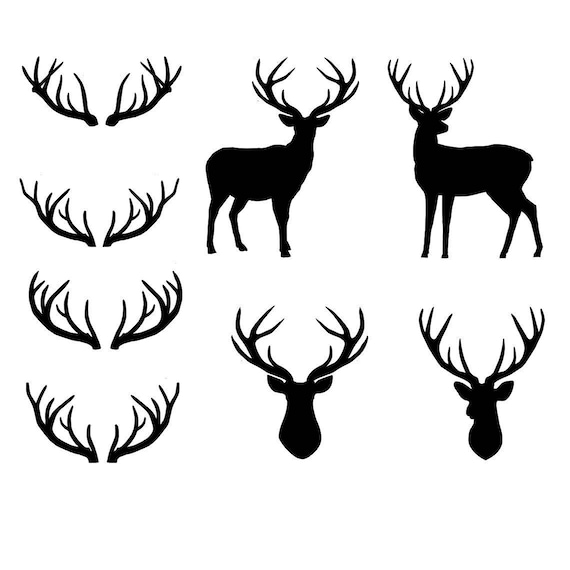 Download Hert herten hoofd geweien SVG-bestanden voor de Silhouette ...