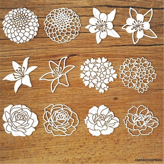 Download Flowers Set 3 Svg Files For Silhouette Cameo And Cricut Etsy