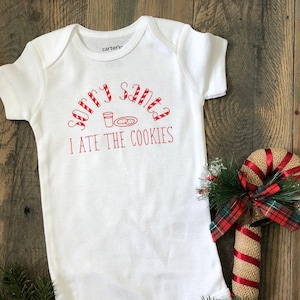 Sorry Santa I Ate the Cookies Christmas Baby Bodysuit, Santa Milk and Cookies Baby Bodysuit, Toddler Christmas Shirt, Milk and Cookies Shirt