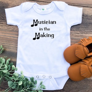Musician in the Making Baby Bodysuit or Toddler Shirt, Future Musician, Musician Baby Shower Gift, Music Baby, New Baby, Music Baby Clothes