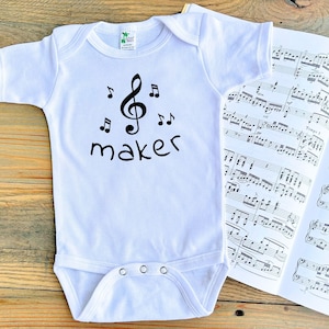 Treble Maker Music Lover Baby Bodysuit or Toddler Shirt, Funny Music Pun Baby Shirt, Baby Shower Gift, New Baby, Music Baby Clothes