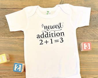 New Addition Math Baby Bodysuit or Toddler T-shirt, Personalized New Baby Gift, Gift for Math Baby, Math Teacher Baby, Math Pun Baby Shirt,