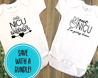 NICU Baby Bodysuit Bundle, Preemie Baby Gift, NICU Warrior, NICU Graduation, Going Home Outfit, Premature Baby Clothes, Baby Shower Gift