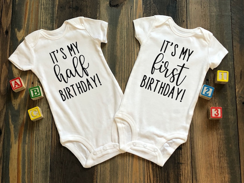 Milestone Baby Bodysuits Half Birthday Bodysuit First Etsy