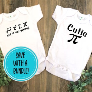 Math Baby Bodysuits Pi Puns for Baby Math Lover Baby Clothes Cutie Pi Shirt Funny Math Shirt for Kids Science Baby Bodysuit Math Bundle Baby