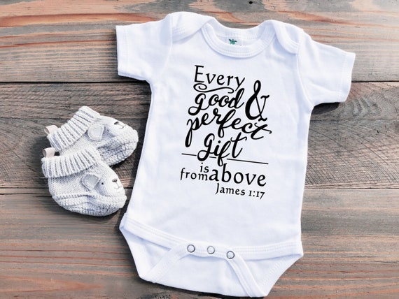 Every Good And Perfect Gift is From Above Bible Verse Christian Baby Bodysuit Every Good And Perfect Gift is From Above Bible Verse Christian Baby Bodysuit